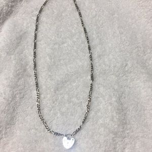 8” Sterling Silver  Chain Necklace and lock